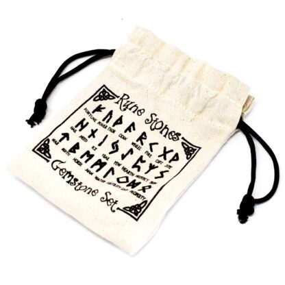 Runes Stone Set in Pouch - Rainbow Moonstone - Image 3