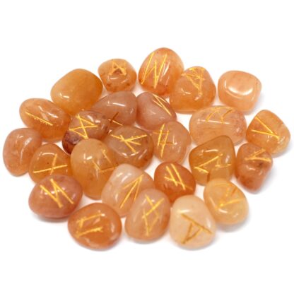 Runes Stone Set in Pouch- Yellow Aventurine - Image 2