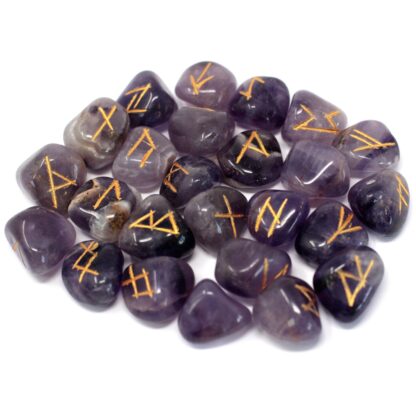 Runes Stone Set in Pouch  - Amethyst - Image 2