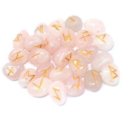 Runes Stone Set in Pouch  - Rose Quartz - Image 2