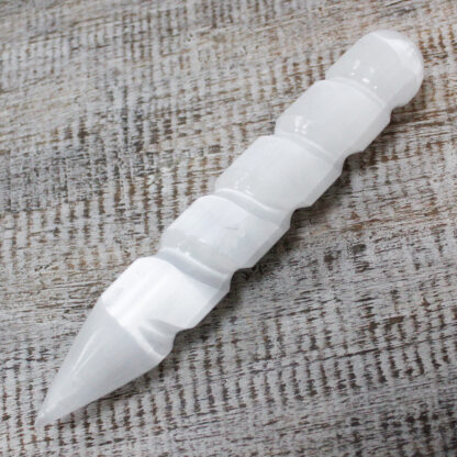 Selenite Spiral Wands - 16 cm (Point One Ends) - Image 2