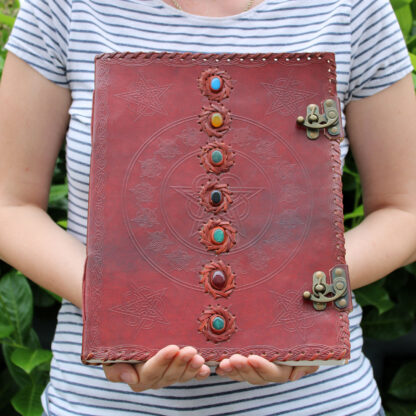 Huge 7 Chakra Leather Book - 10x13 (200 pages) - Image 2