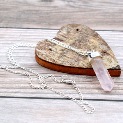 Gemstone Classic Point Pendant - Rose Quartz - Image 4