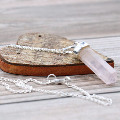 Gemstone Classic Point Pendant - Rose Quartz - Image 5
