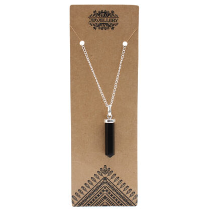Gemstone Classic Point Pendant - Black Agate - Image 2