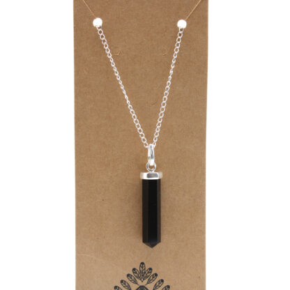 Gemstone Classic Point Pendant - Black Agate - Image 3