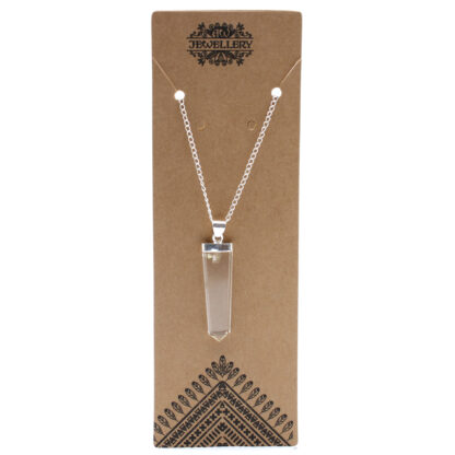 Gemstone Flat Pencil Pendant - Rock Quartz - Image 2