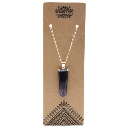 Gemstone Flat Pencil Pendant - Amethyst - Image 2