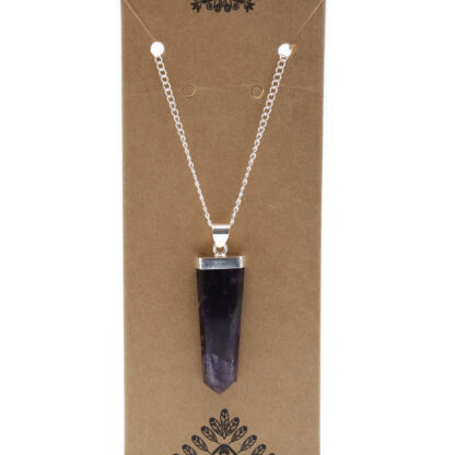 Gemstone Flat Pencil Pendant - Amethyst - Image 3