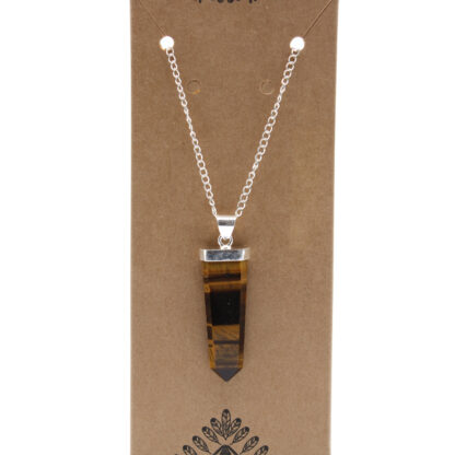 Gemstone Flat Pencil Pendant - Tiger Eye - Image 3