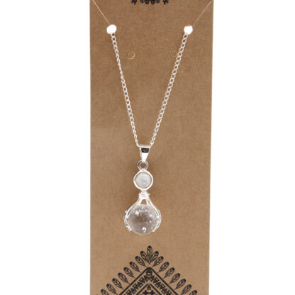 Gemstone Healing Hands Pendant - Rock Quartz - Image 3