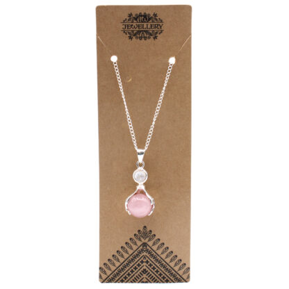 Gemstone Healing Hands Pendant - Rose Quartz - Image 2