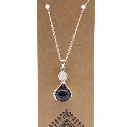 Gemstone Healing Hands Pendant - Amethyst - Image 3