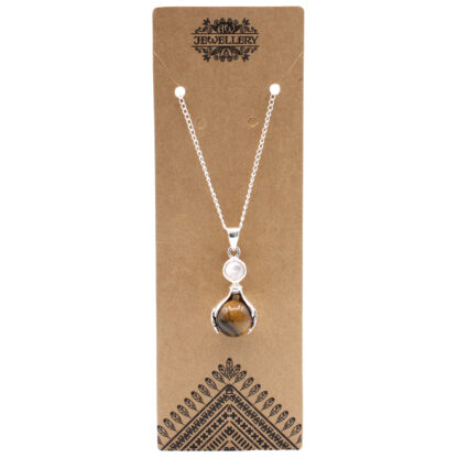 Gemstone Healing Hands Pendant - Tiger Eye - Image 2