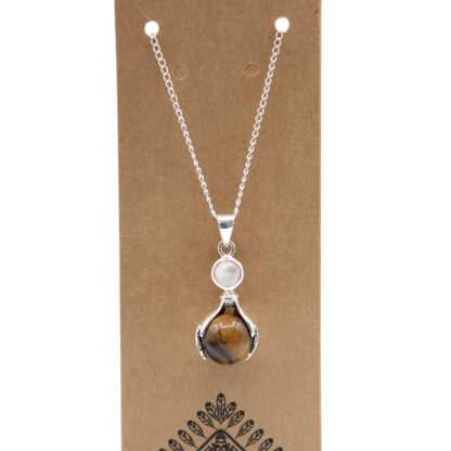 Gemstone Healing Hands Pendant - Tiger Eye - Image 3