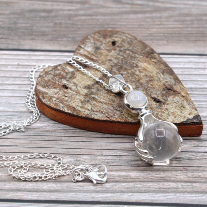 Gemstone Healing Hands Pendant - Rock Quartz - Image 4