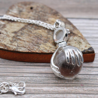 Gemstone Healing Hands Pendant - Rock Quartz - Image 5