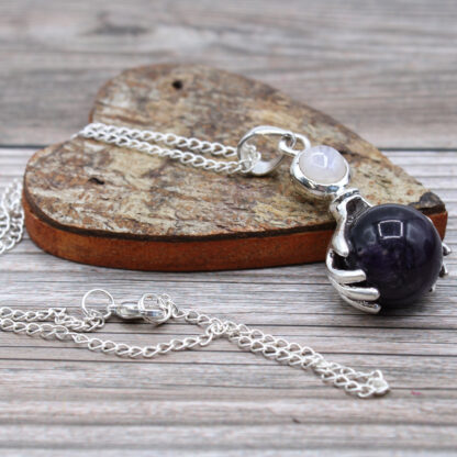 Gemstone Healing Hands Pendant - Amethyst - Image 4