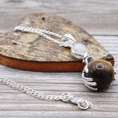 Gemstone Healing Hands Pendant - Tiger Eye - Image 4