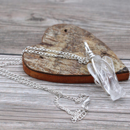 Gemstone Guardian Angel Pendant - Rock Quartz - Image 3
