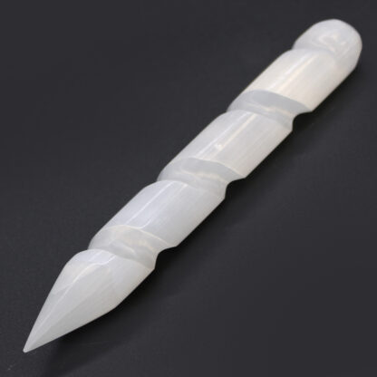 Selenite Spiral Wands - 16 cm (Point One Ends) - Image 3