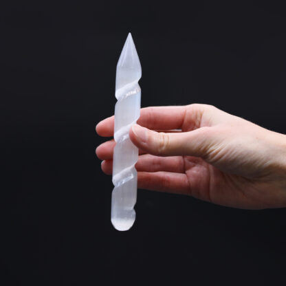 Selenite Spiral Wands - 16 cm (Point One Ends) - Image 4