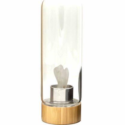 Crystal Infused Glass Water Bottle - Cleansing Clear Quartz - Angel - Image 2
