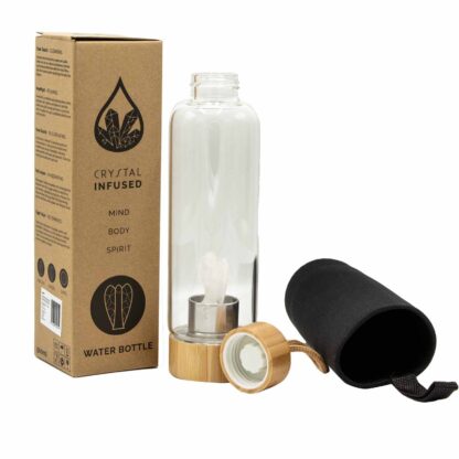 Crystal Infused Glass Water Bottle - Cleansing Clear Quartz - Angel - Image 4