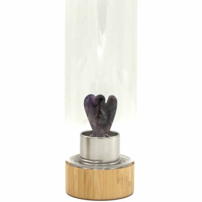 Crystal Infused Glass Water Bottle - Relaxing Amethyst - Angel - Image 2