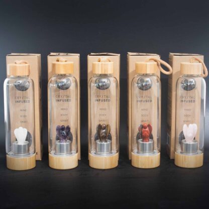 Crystal Infused Glass Water Bottle - Cleansing Clear Quartz - Angel - Image 6