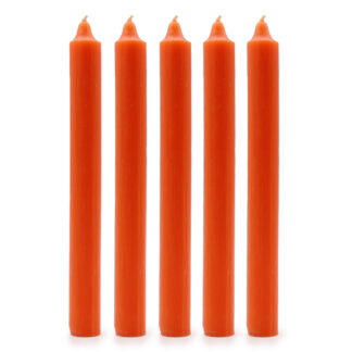 Solid Colour Dinner Candles - Rustic Orange - Pack of 5