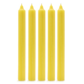 Solid Colour Dinner Candles - Rustic Lemon - Pack of 5