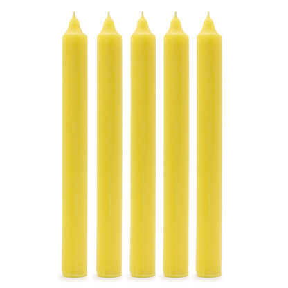 Solid Colour Dinner Candles - Rustic Lemon - Pack of 5