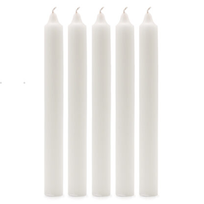 Solid Colour Dinner Candles - Rustic White - Pack of 5