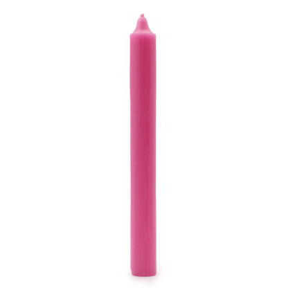Solid Colour Dinner Candles - Rustic Deep Pink - Pack of 5 - Image 2
