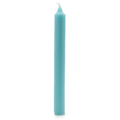Solid Colour Dinner Candles - Rustic Aqua - Pack of 5 - Image 2