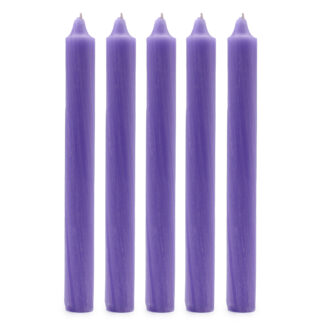 Solid Colour Dinner Candles - Rustic Lilac - Pack of 5