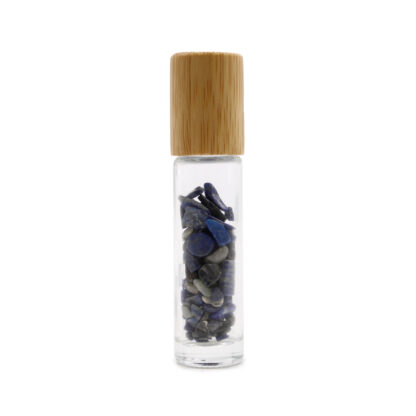 Gemstone Essential Oil Roller Bottle - Sodalite  - Wooden Cap - Image 3