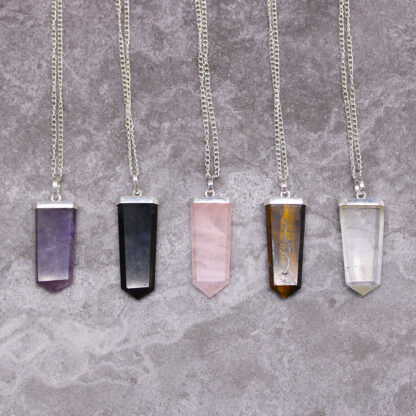 Gemstone Flat Pencil Pendant - Amethyst - Image 6
