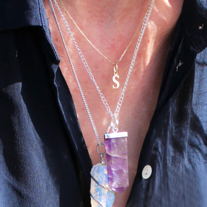 Gemstone Flat Pencil Pendant - Amethyst - Image 8