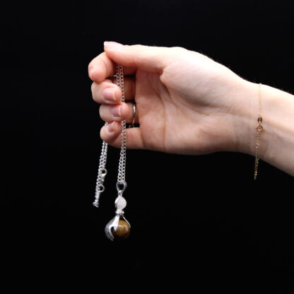 Gemstone Healing Hands Pendant - Tiger Eye - Image 7