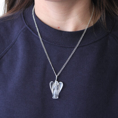 Gemstone Guardian Angel Pendant - Rock Quartz - Image 5