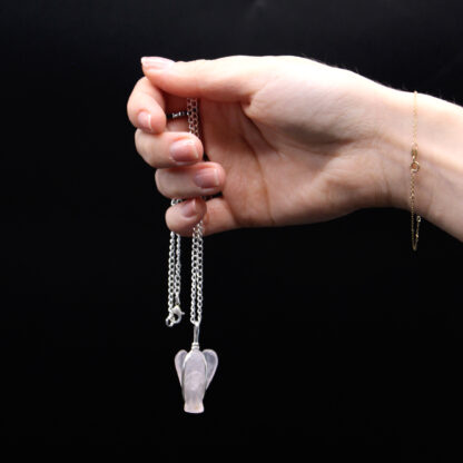 Gemstone Guardian Angel Pendant - Black Agate - Image 7