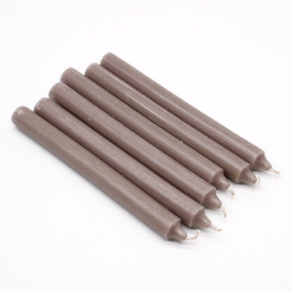 Solid Colour Dinner Candles - Rustic Taupe - Pack of 5 - Image 2