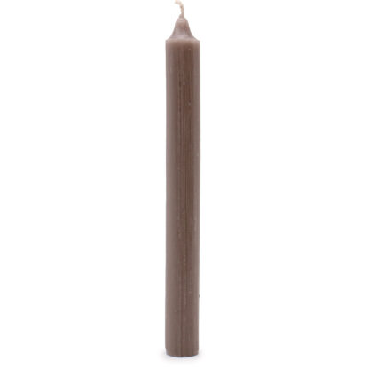 Solid Colour Dinner Candles - Rustic Taupe - Pack of 5 - Image 4