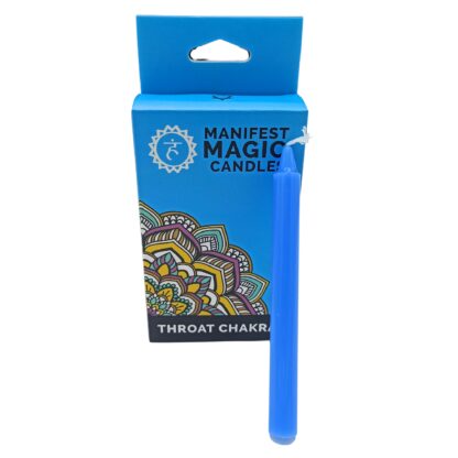 Manifest Magic Candles (pack of 12) - Blue - Throat Chakra - Image 2