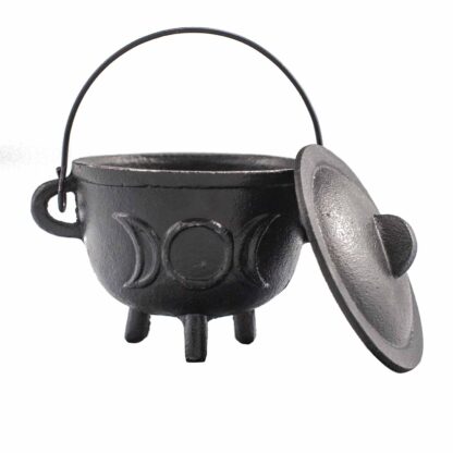 Cast Iron Cauldron with Triple Moon 11x13cm - Image 2