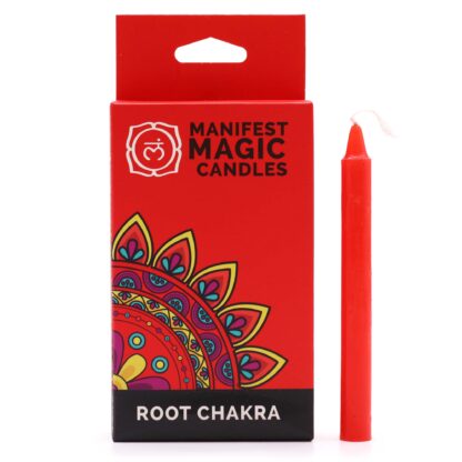 Manifest Magic Candles (pack of 12) - Red - Root Chakra - Image 3