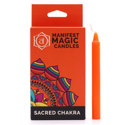 Manifest Magic Candles (pack of 12) - Orange - Sacred Chakra - Image 3