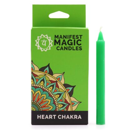 Manifest Magic Candles (pack of 12) - Green - Heart Chakra - Image 4